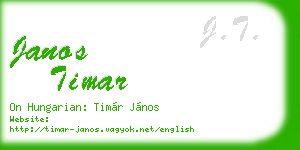 janos timar business card